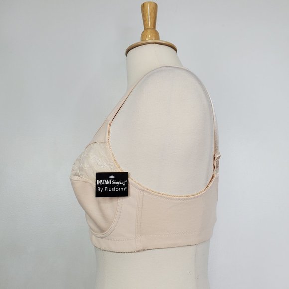 Plusform Instant Shaping Style #16041 Nude Flesh Beige Cotton Bra NWT Size 36C - Picture 3 of 10